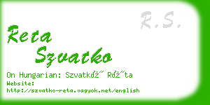 reta szvatko business card